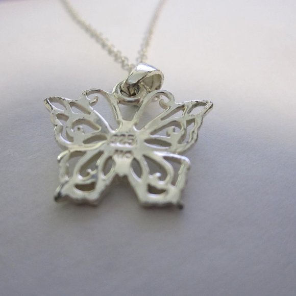 Sterling Filagree Butterfly Necklace - Picture 4 of 4